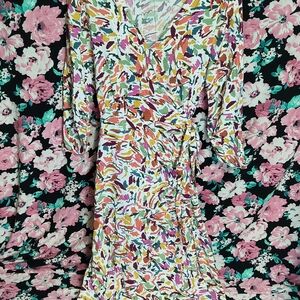 beachlunchlounge Colorful Abstract Wrap Dress